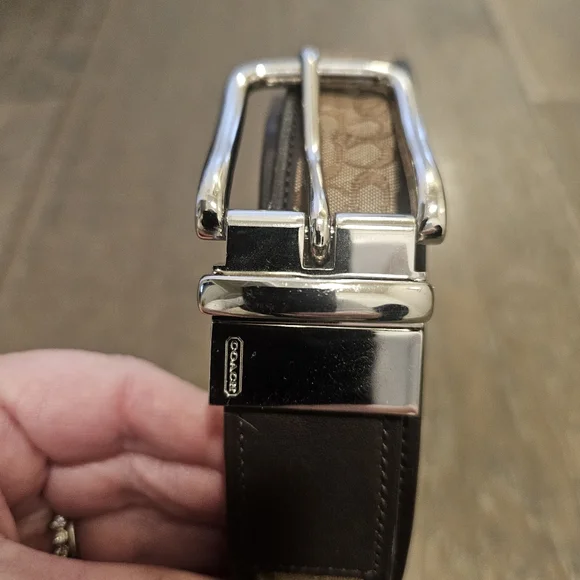 Coach Brown Leather Belt Sz 42 - Picture 6 of 9